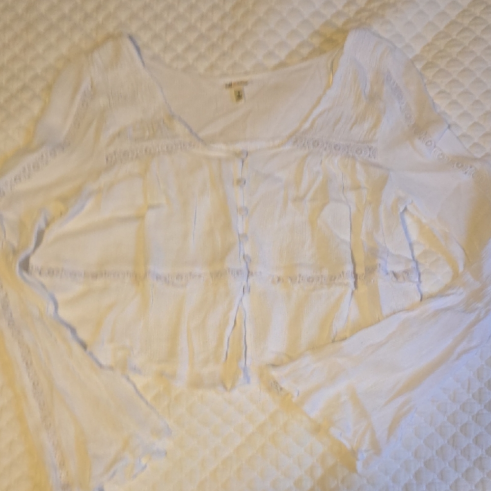 Self Esteem White Button-Up Blouse